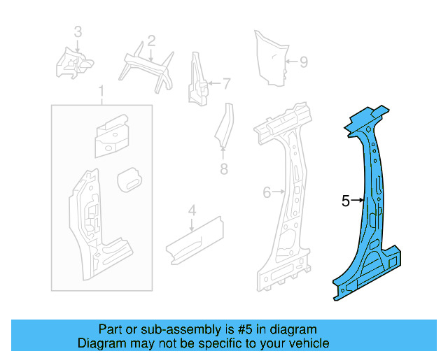 Center Pillar Reinforced 5C6-809-220-B