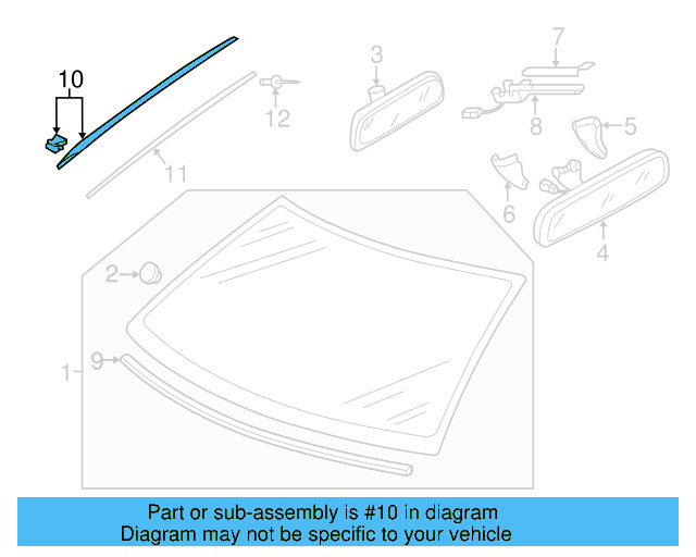 Windshield Molding 5C6-854-328-C-5AP - View 3