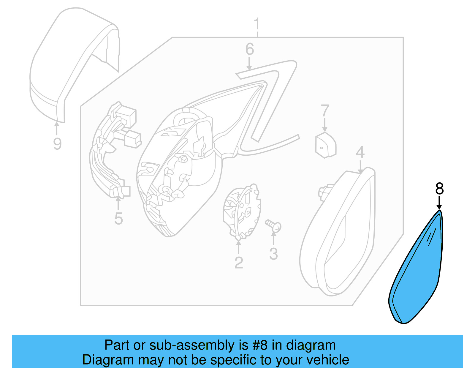 Mirror Glass 5C6-857-522-K - View 5