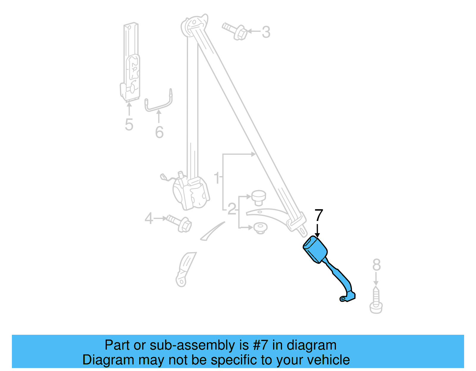 Buckle End 5C6-857-756-AC-YLZ - View 3