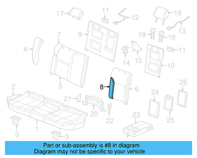 Seat Back Pad 1K5-885-775-J - View 9
