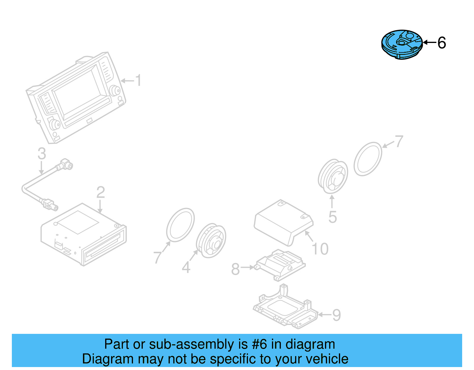 Rear Speaker 5G0-035-621 - View 17