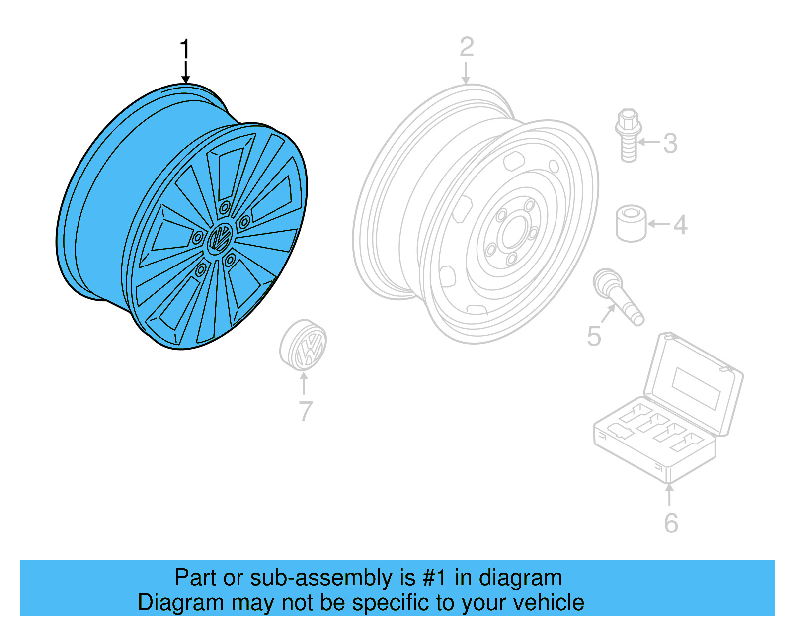 Wheel, Alloy 5G0-601-025-BB-8Z8 - View 26