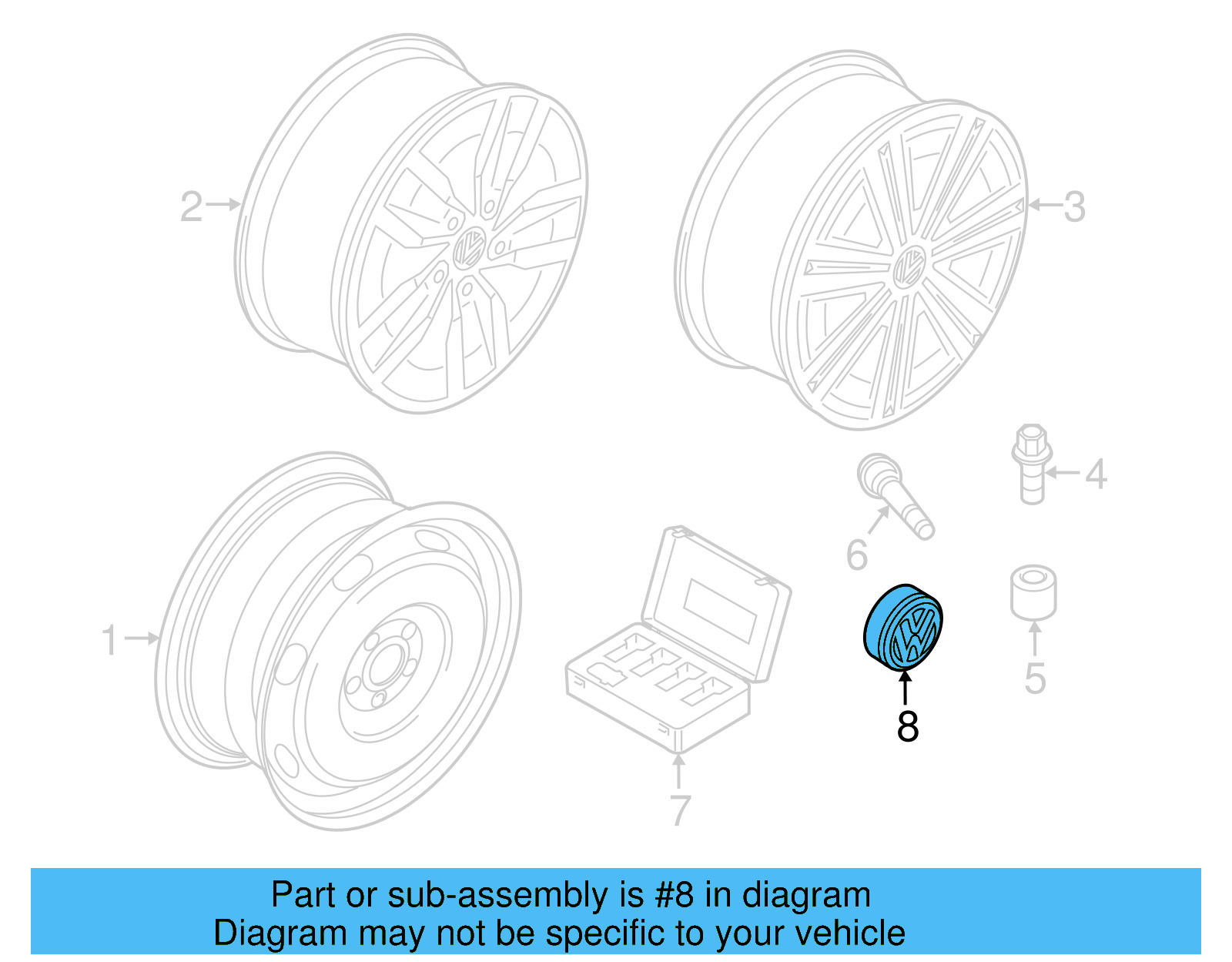 Center Cap 5G0-601-149-YUI - View 4