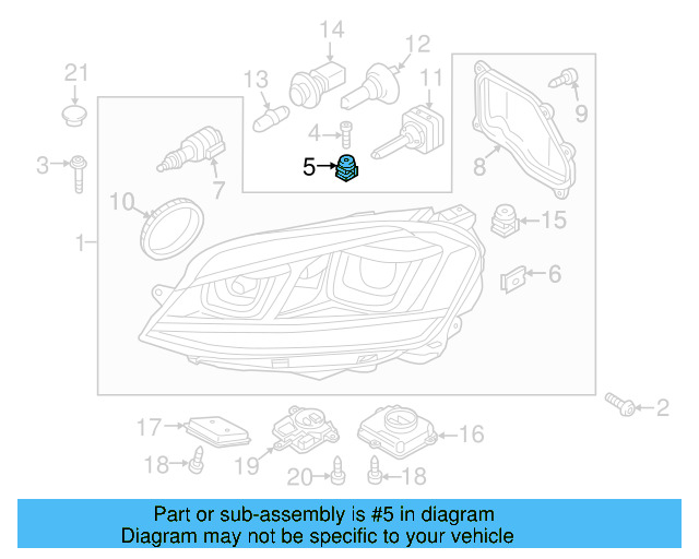 Headlamp Assembly Spacer 5G0-806-305 - View 16