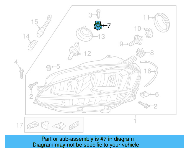 Headlamp Assembly Spacer 5G0-806-305 - View 17