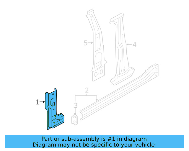 Hinge Pillar Reinforced 5G0-809-203-A - View 7