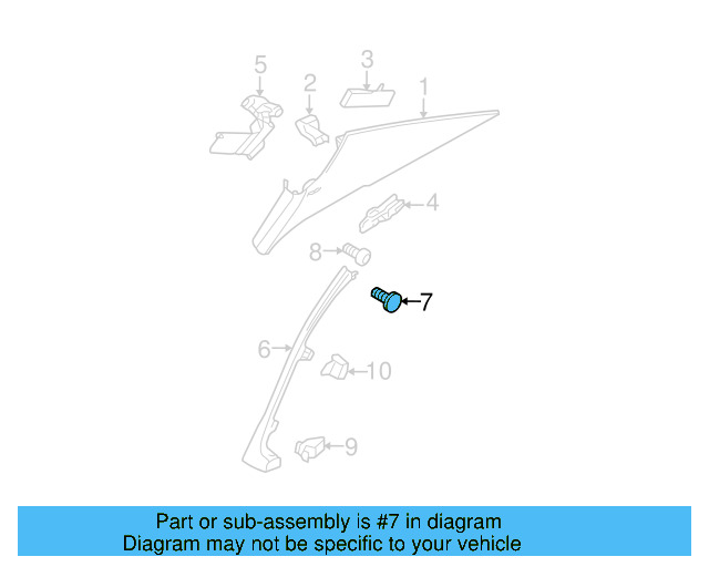 Upper Center Pillar Trim Trim Plate 5G0-853-437-Y20 - View 35