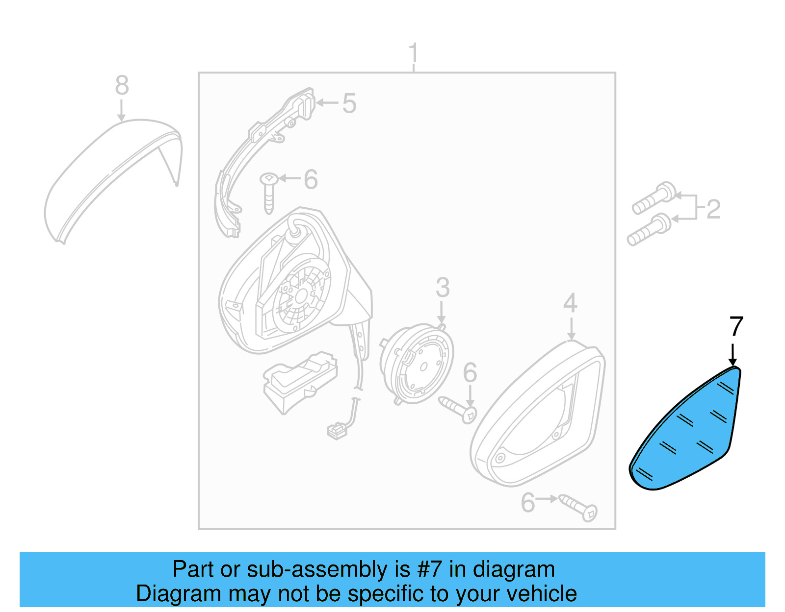 Mirror Glass 5G0-857-522-C - View 7