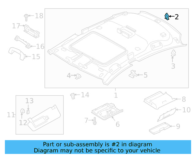 Headliner Clip 5G0-867-289-A - View 43
