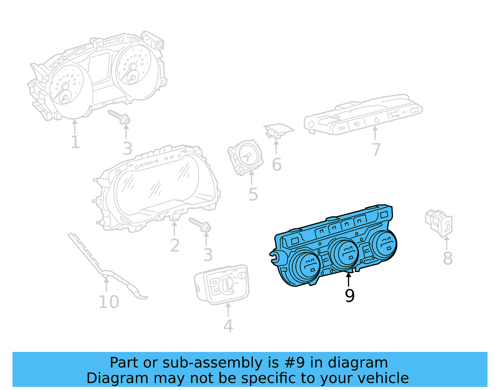 Dash Control Unit 5G0-907-044-EJ-WZU - View 3