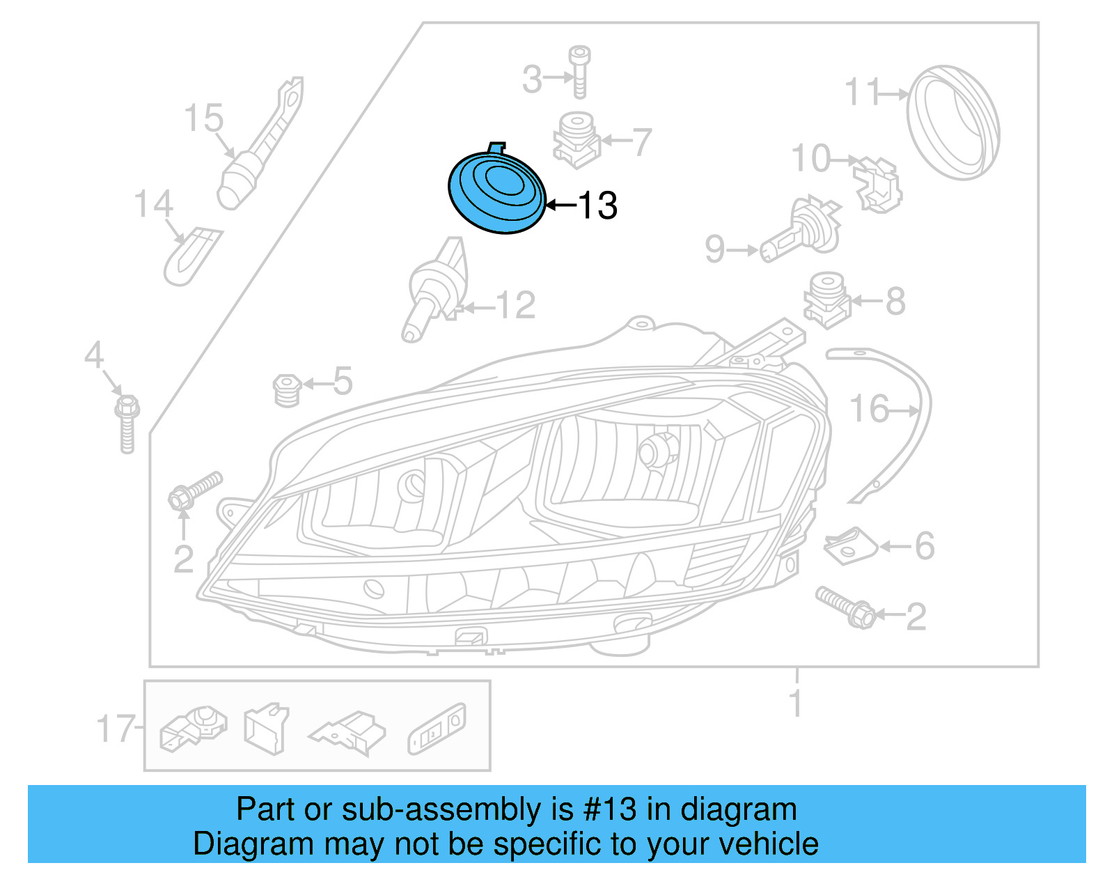 High Beam Bulb Cap 5G0-941-607-D - View 5