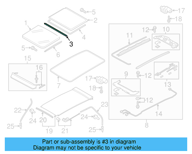 Rear Glass Seal Strip 5G9-877-913 - View 11
