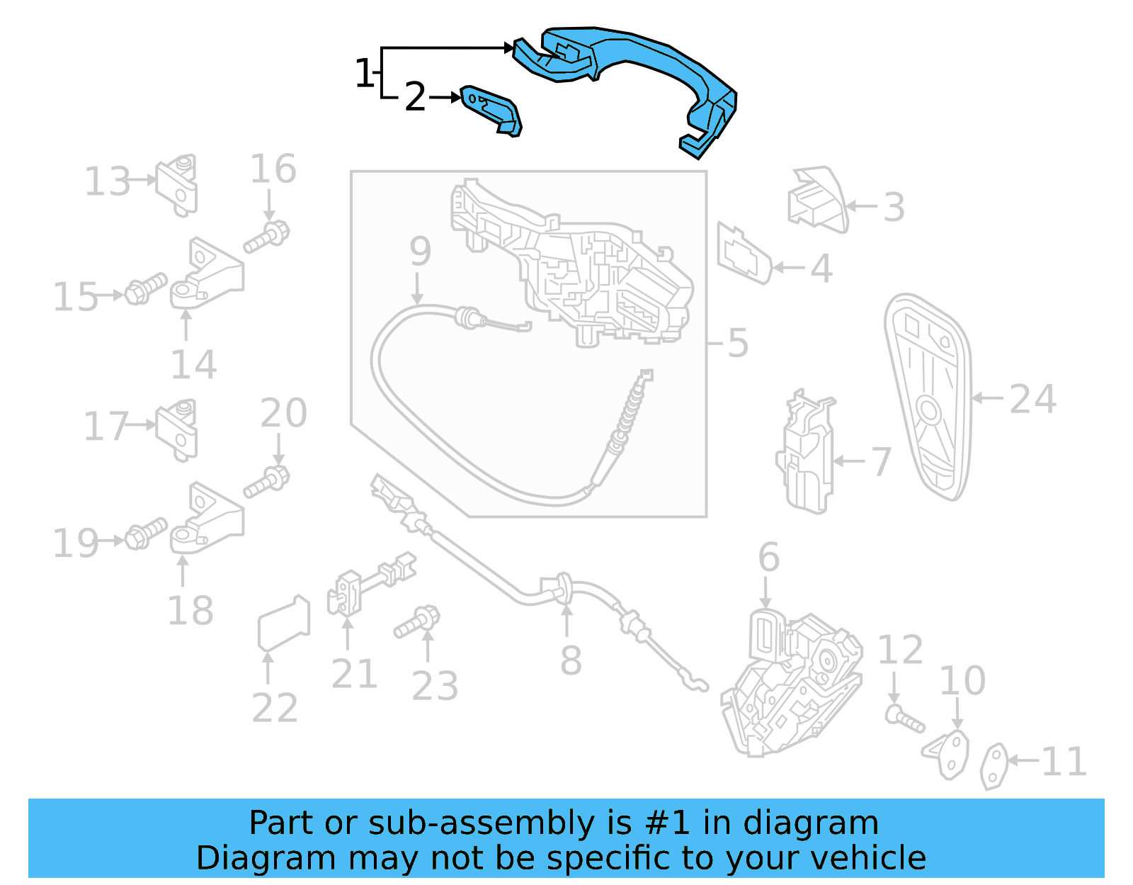 Handle, Outside 5GM-837-205-B-GRU - View 23