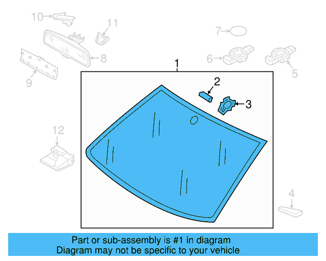 Windshield 5G0-845-011-BL-NVB - View 2