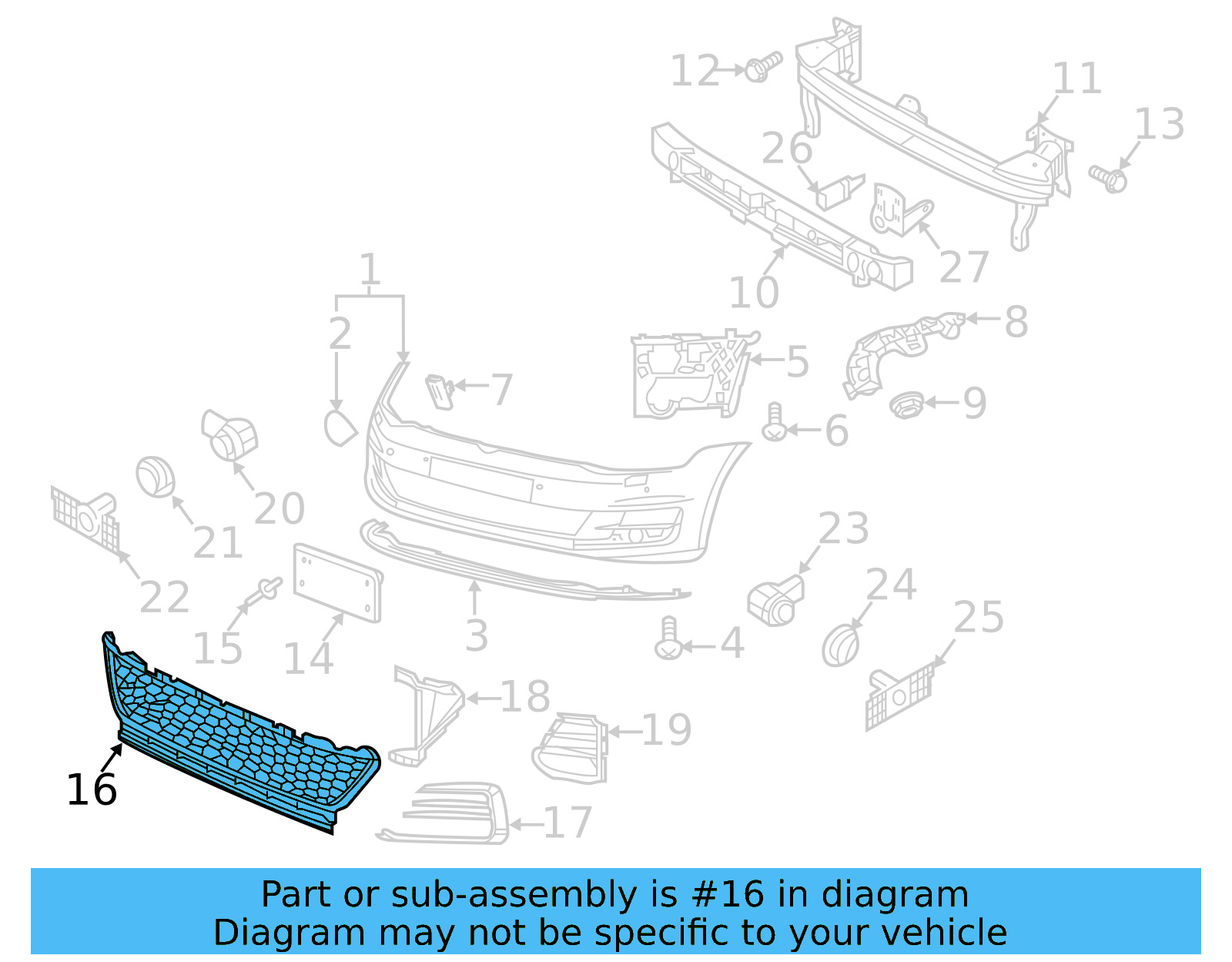 Center Grille 5GM-853-677-G-9B9 - View 4