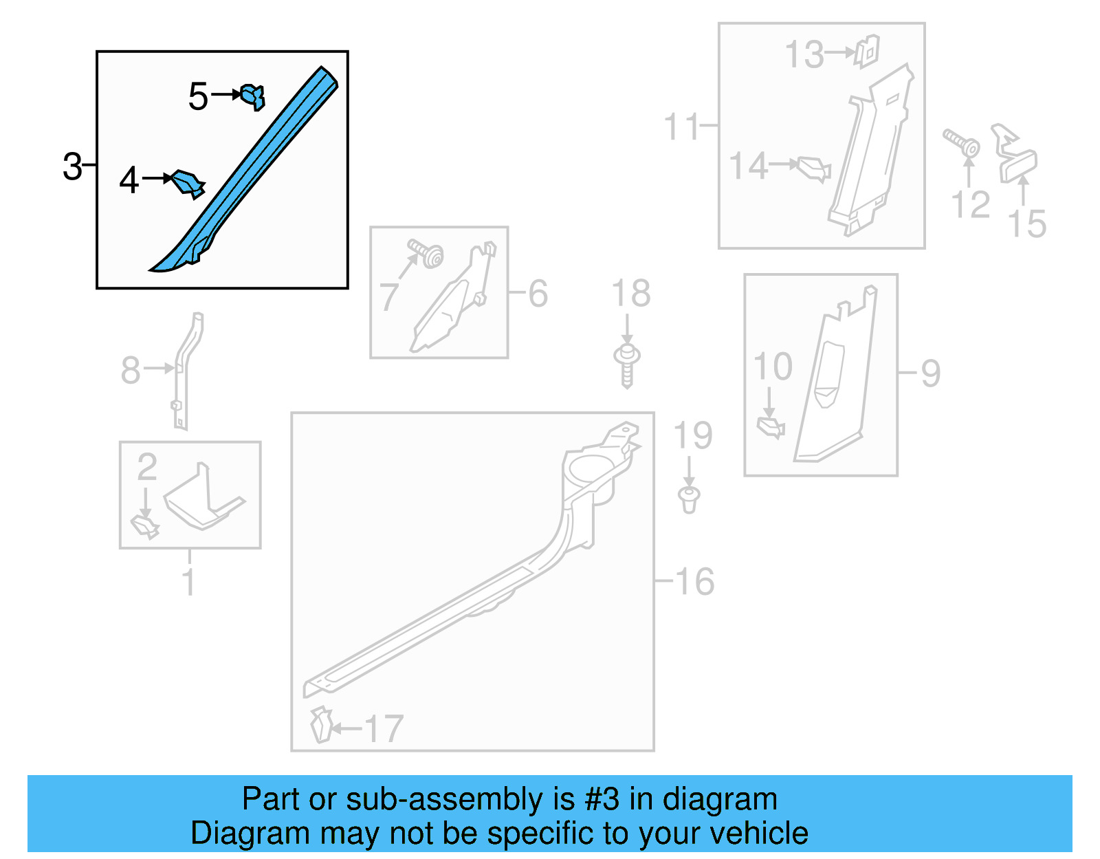 Windshield Pillar Trim 5GM-867-233-F-MVA - View 4