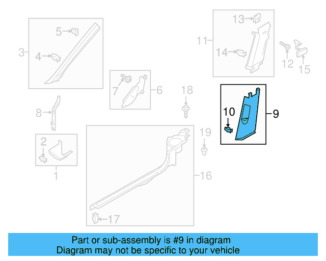 Lower Center Pillar Trim 5GM-867-292-82V - View 8