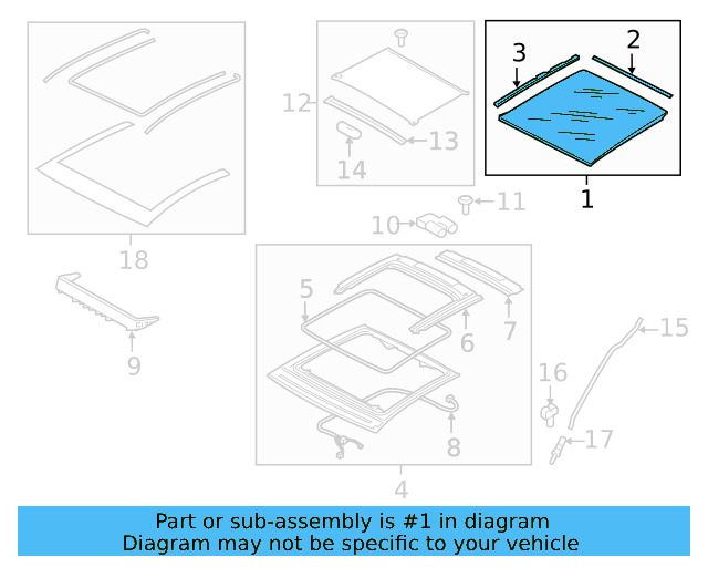 Sunroof Glass 5GM-877-071 - View 7