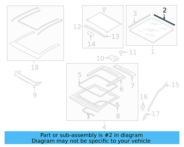 Sunroof Glass Rear Seal 5GM-877-297 - View 7