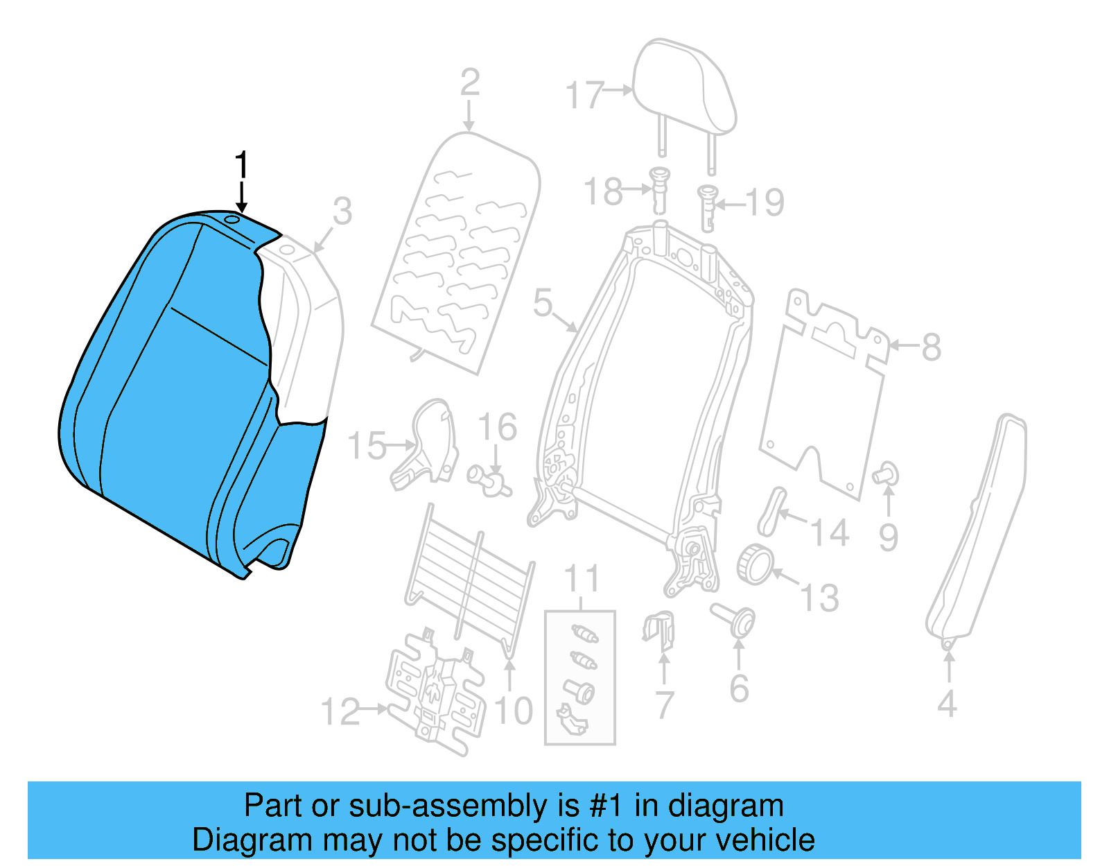 Seat Back Cover 5GM-881-805-AG-ETJ - View 4