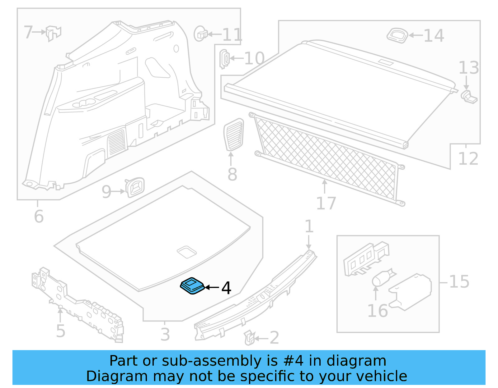 Cargo Cover Handle 5H0-887-184-A-9B9 - View 6