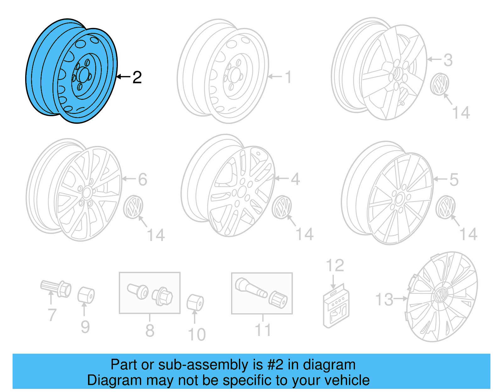 Wheel, Steel 5K0-601-027-A-03C - View 35