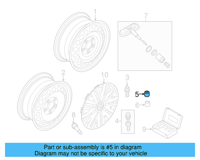 Wheel Cover 5K0-601-147-F-VZN - View 4
