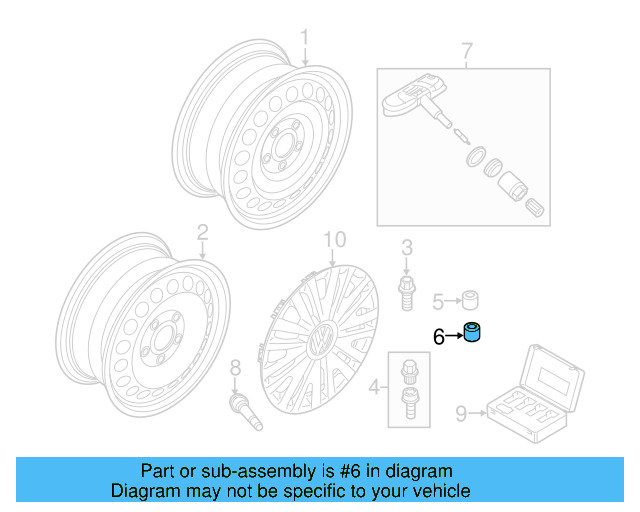 Wheel Cover 5K0-601-147-F-VZN - View 7