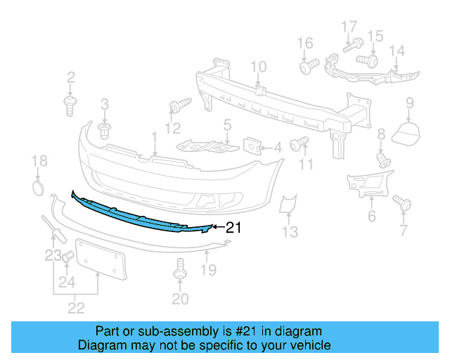Bumper Cover Spacer Panel 5K0-805-915-A-9B9 - View 9