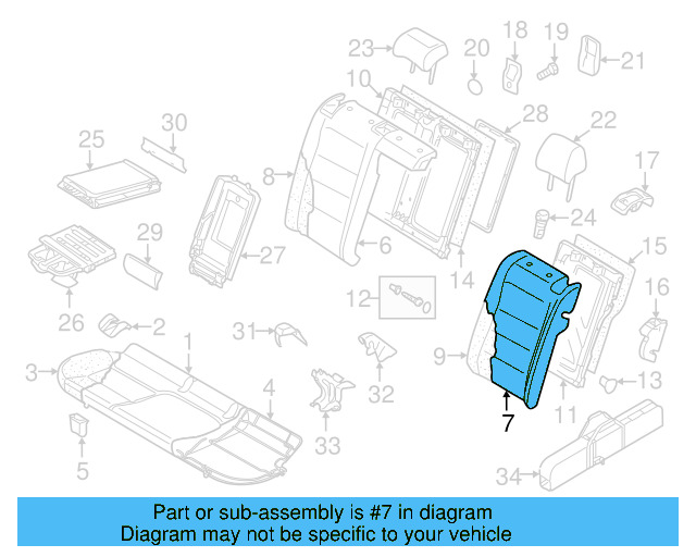 Seat Back Cover 5K0885805FXOX