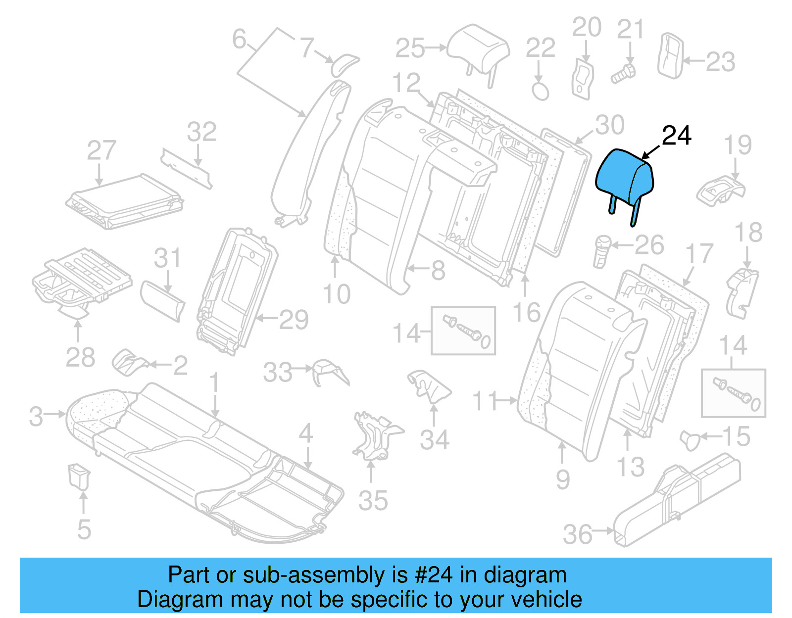 Headrest, Outer 5K0-885-901-A-WYE - View 8