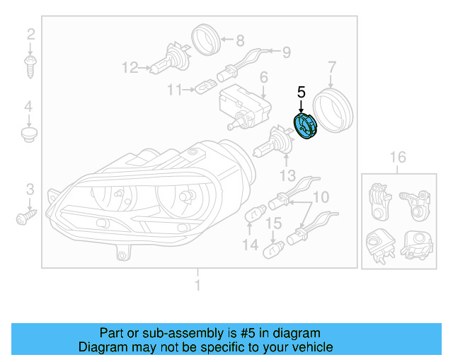Low Beam Bulb Mount 5K0-941-109-C - View 48
