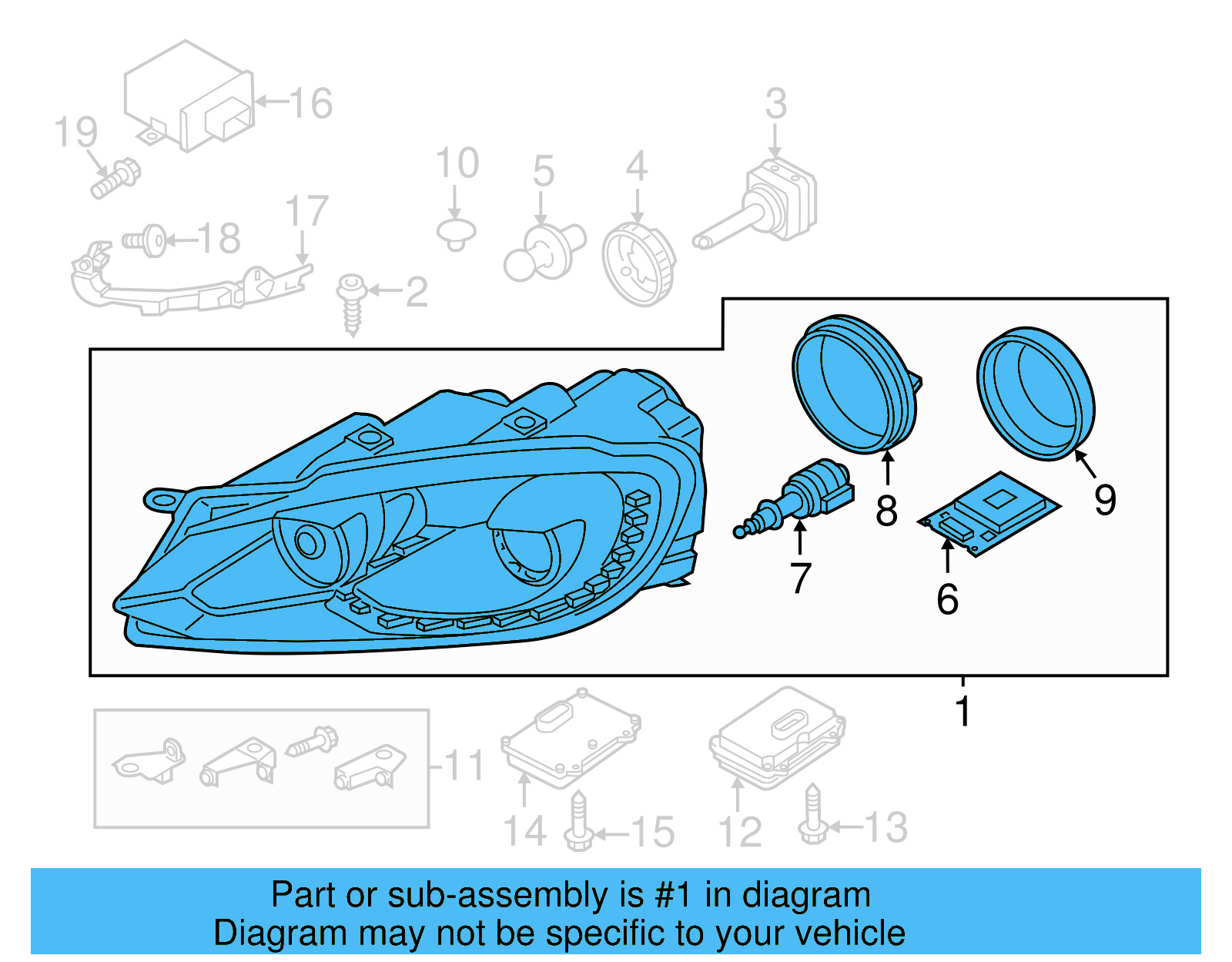 Headlamp Assembly 5K0-941-753-C - View 7