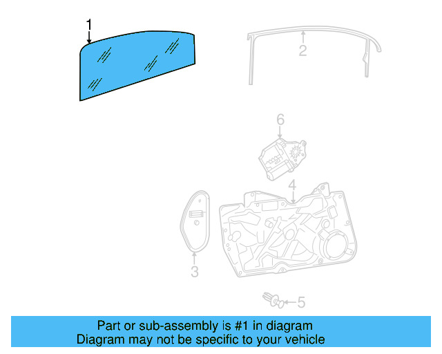 Door Glass 5K3-845-201-B - View 2