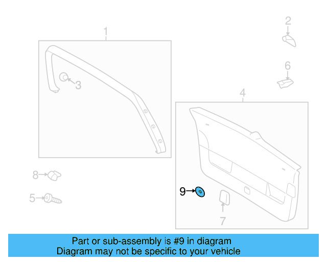 Lower Center Pillar Trim Clip 4A0-867-276-B - View 151