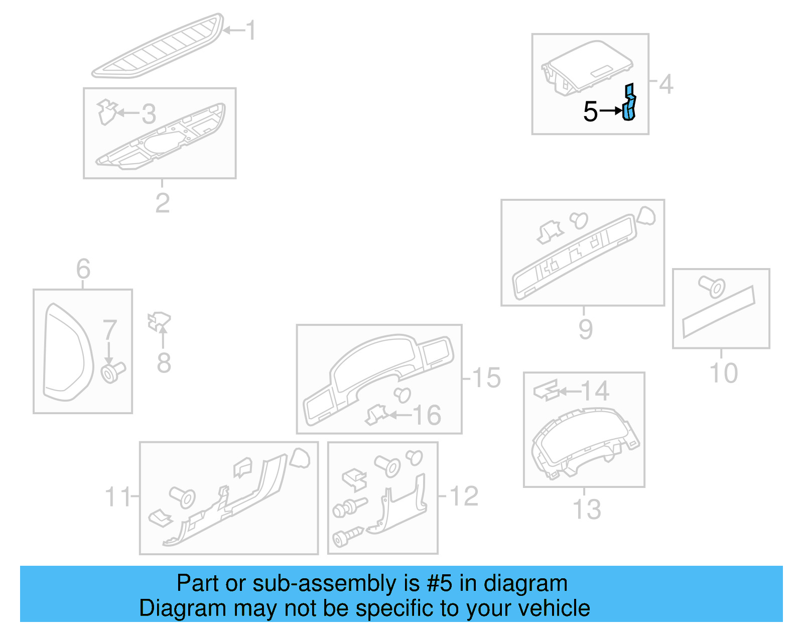 Center Cover Clip 5M0-819-055-A - View 8