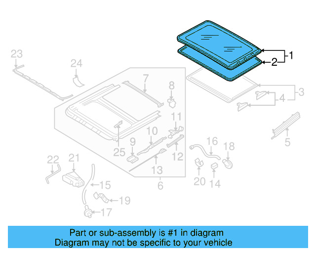 Sunroof Glass 5M0-877-071-A - View 6