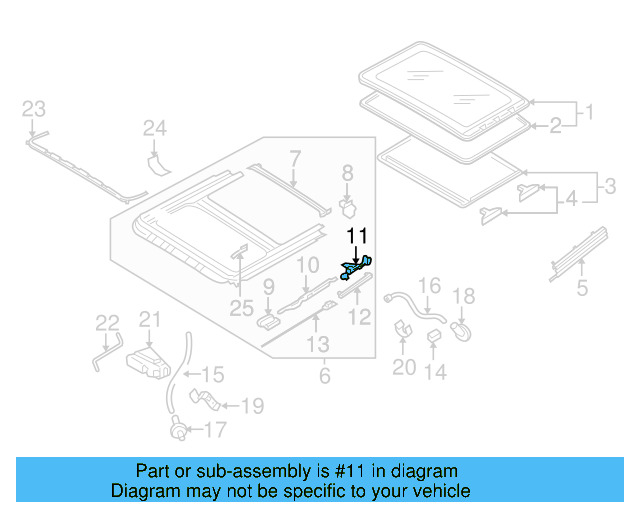 Sunroof Cable Guide 5M0-877-481-A - View 9