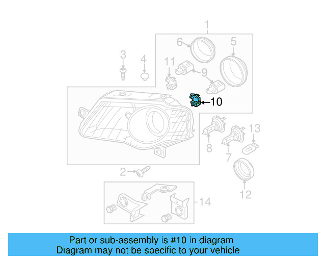 Low Beam Bulb Mount 5M0-941-160-A - View 27