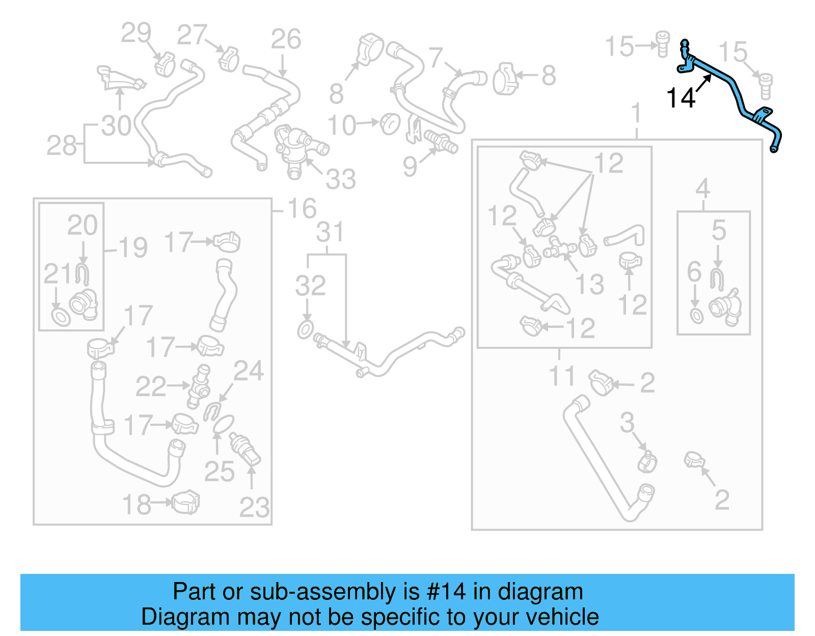 Engine Coolant Pipe 5N0-121-070-M