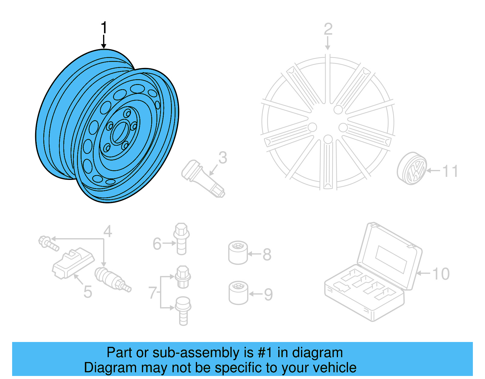 Wheel, Spare 5N0-601-027-F-03C - View 16