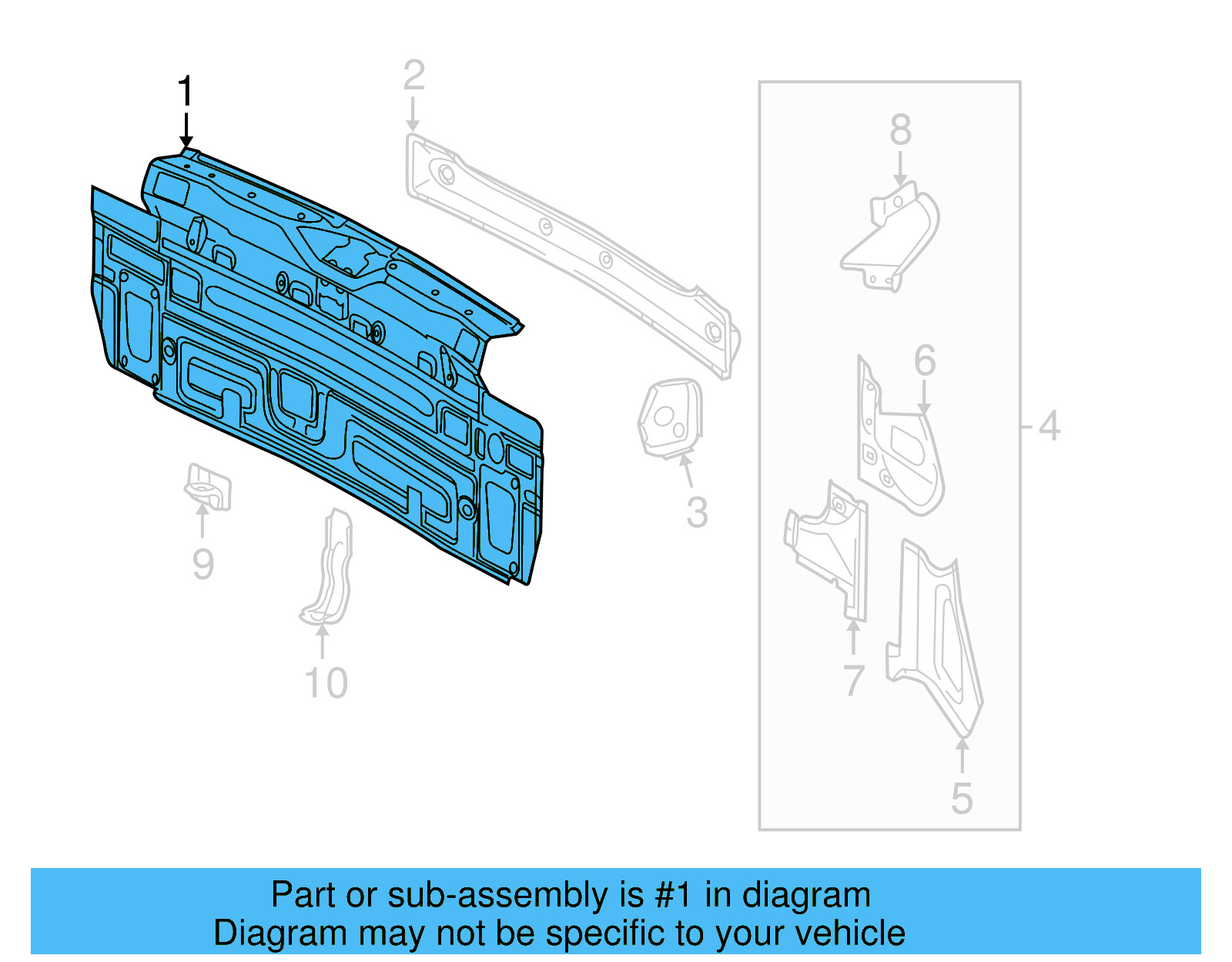Rear Body Panel 5N0-813-301 - View 5