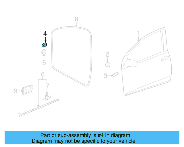 Door Shell Cap 5N0-837-111-9B9 - View 15