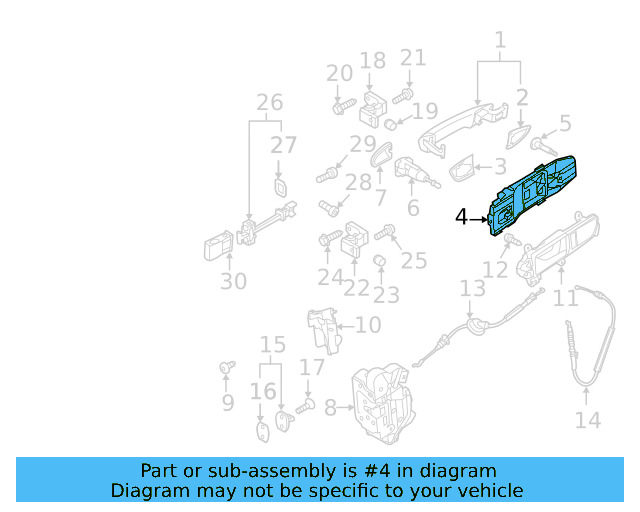 Exterior Door Handle Base 5N0-837-885-H - View 3