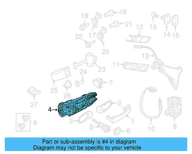Exterior Door Handle Base 5N0-837-885-H - View 4