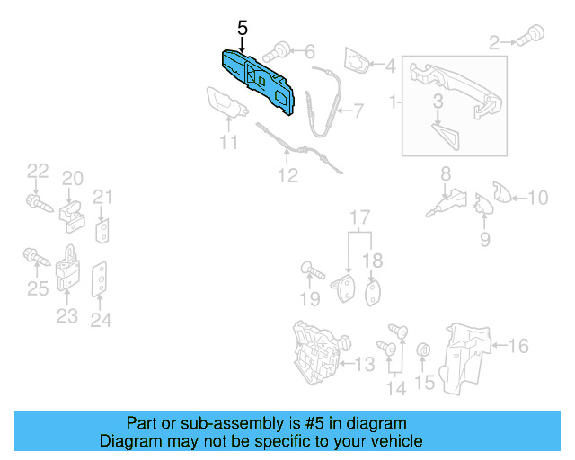 Exterior Door Handle Base 5N0-837-885-H - View 6