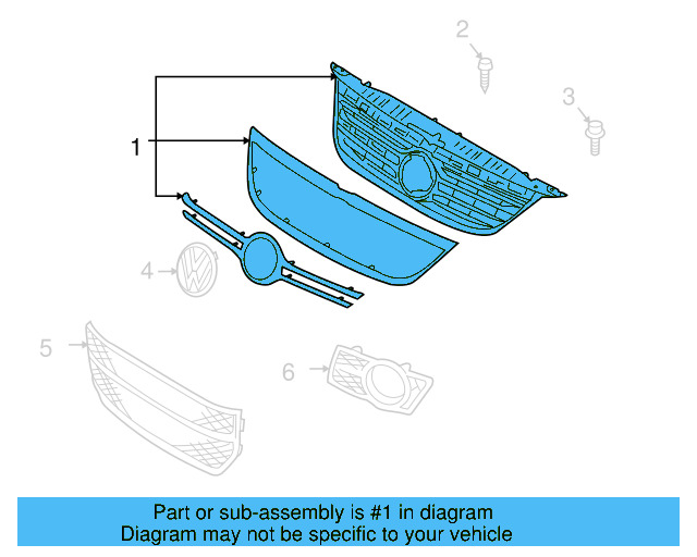 Upper Grille 5N0-853-651-C-2ZZ - View 15