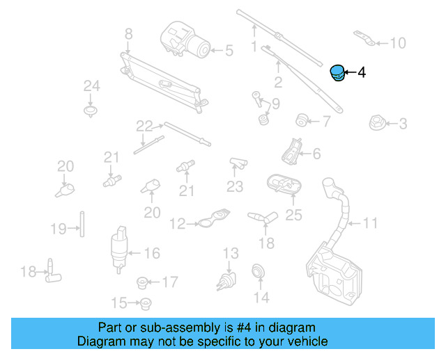 Wiper Arm Cap 5N0-955-205-9B9 - View 89
