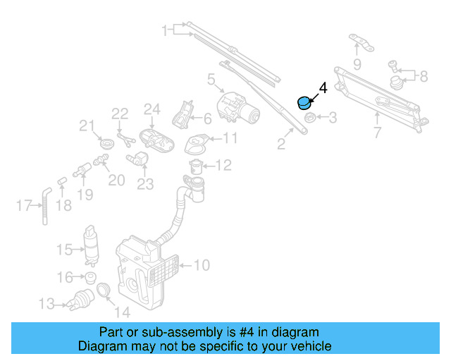Wiper Arm Cap 5N0-955-205-9B9 - View 37